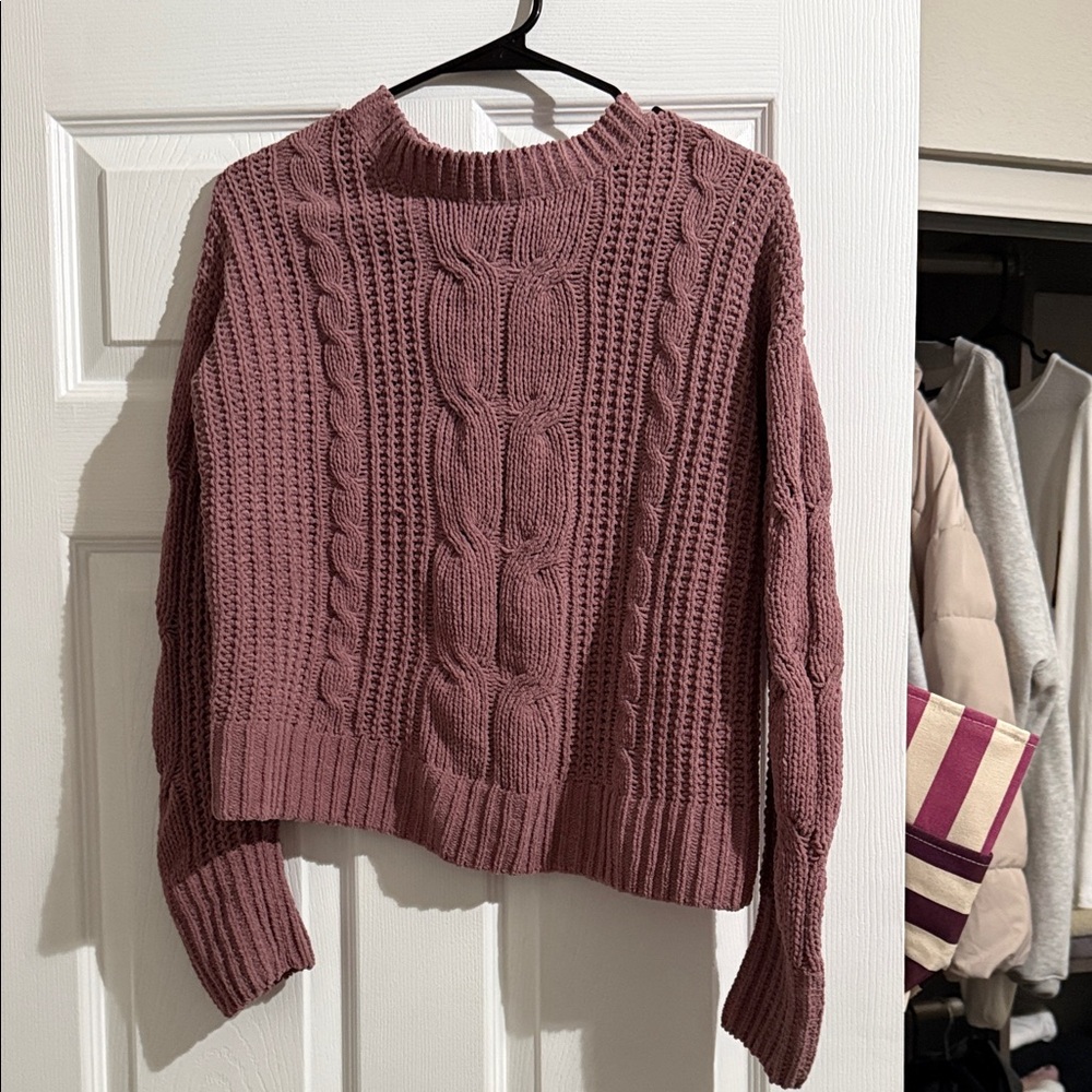 Hippie Rose Cable Knit Sweater - Mauve